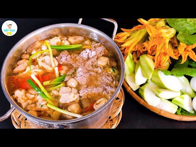 Lẩu cua đồng bắp bò